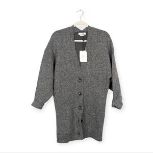 NWT Etoile Isabel Marant Grey Moana Cinched Wool Oversized Sweater